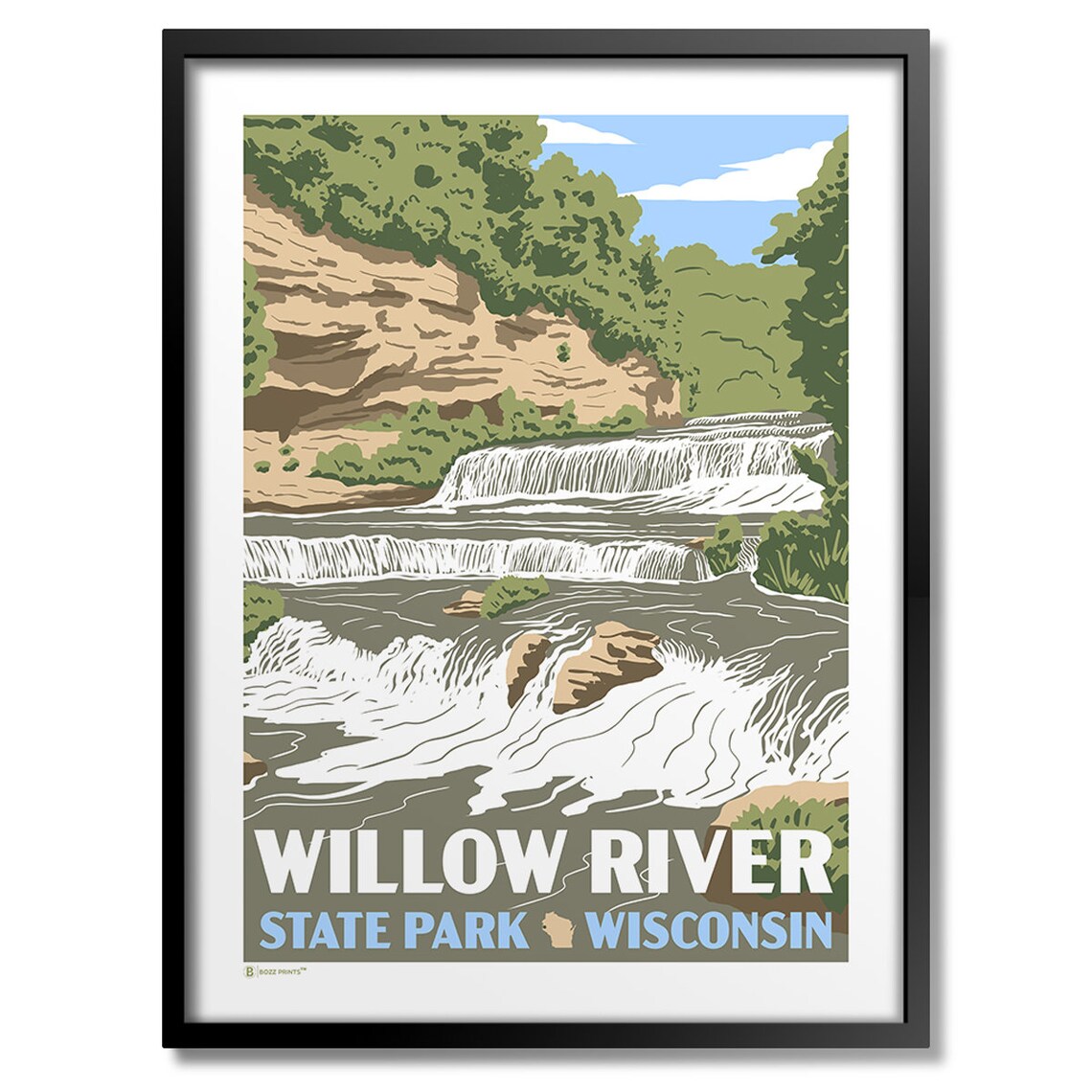 Willow River State Park Wisconsin Travel Poster
