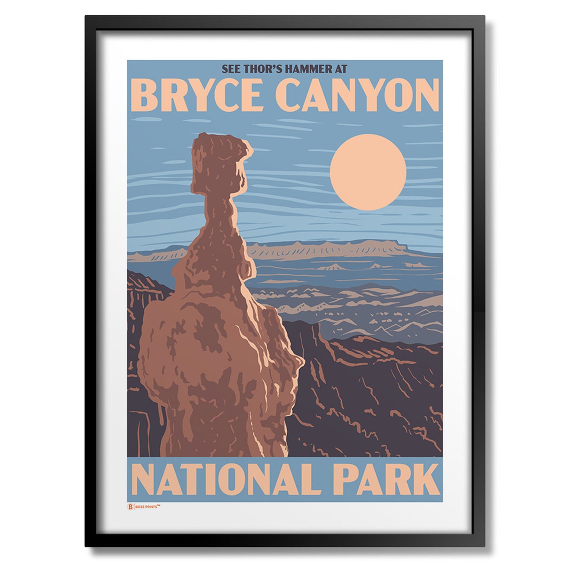 See Thor's Hammer Bryce Canyon National Park Vintage Travel Poster