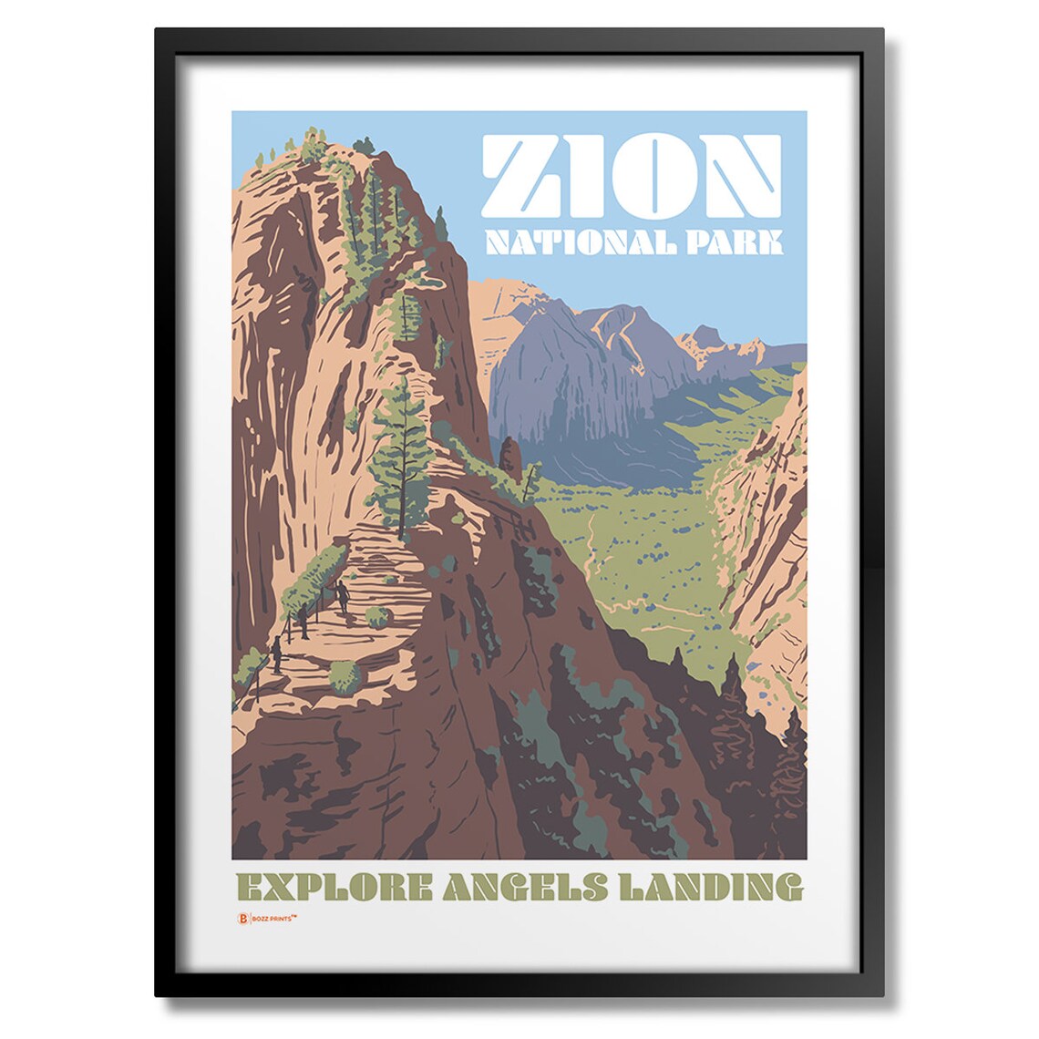 Zion National Park Angels Landing Travel Poster