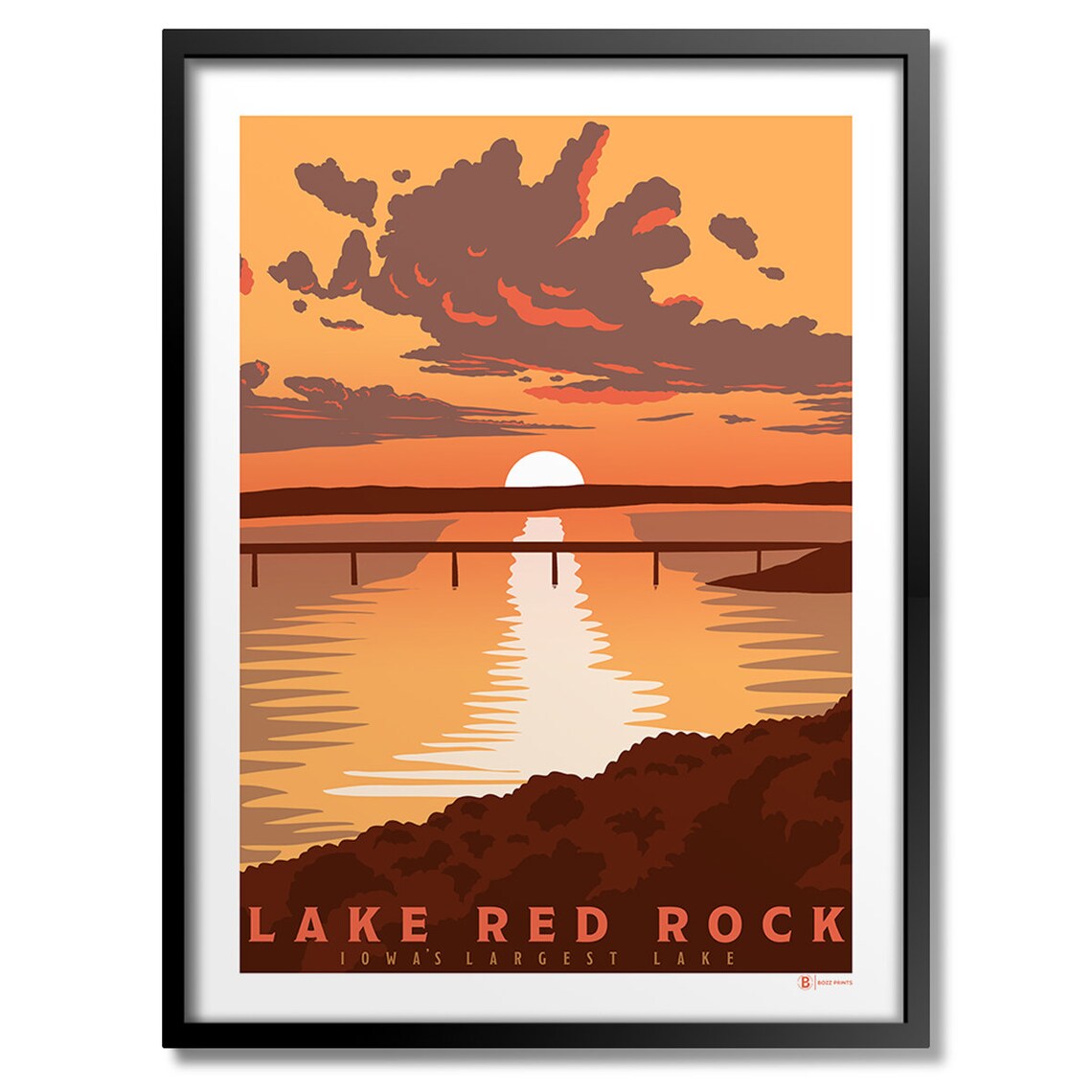 Lake Red Rock Sunset Art Print, Nature Landscape