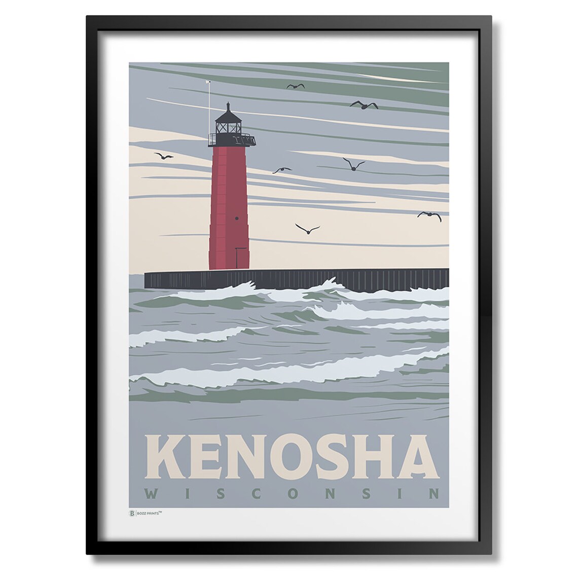 Kenosha Lighthouse Travel Poster
