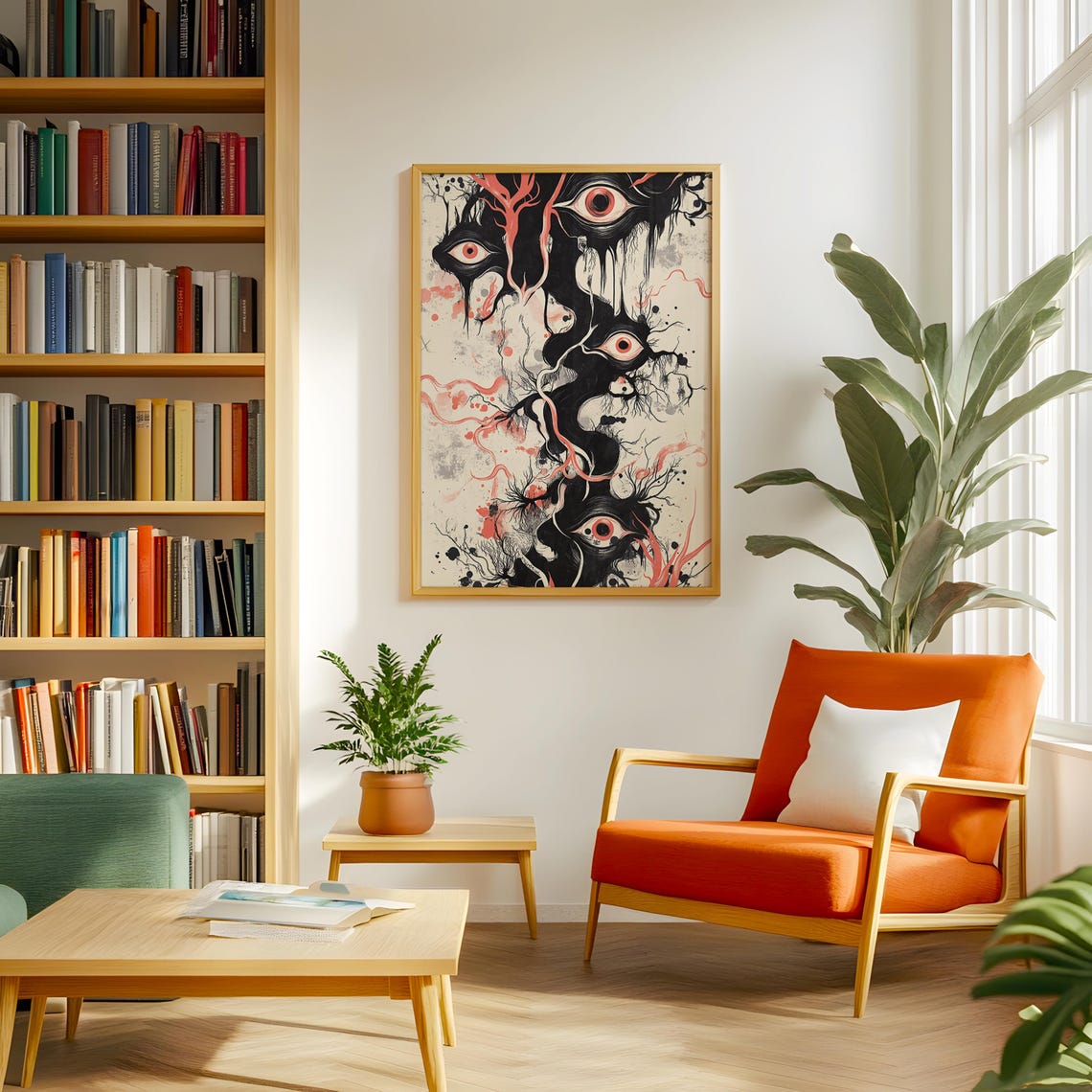 Dark Ink Eyes Abstract Horror Occult Surreal Creepy Wall Poster - Image 4