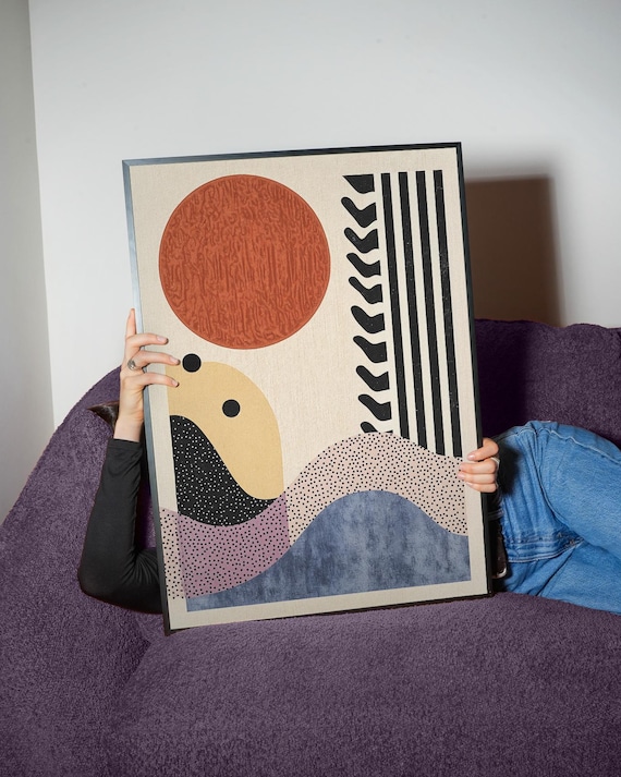 Modern Geometric Shapes Art Print Abstract Minimalist Wall