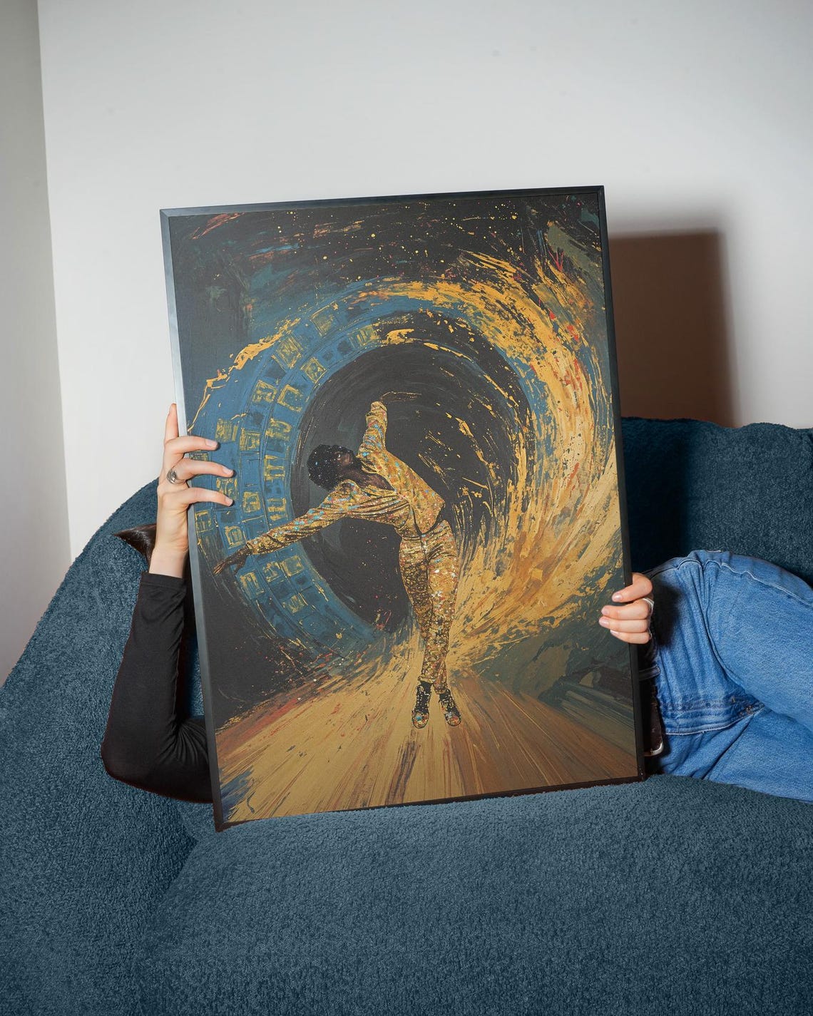 Golden Dancer Swirling Vortex Expressive Modern Dance Art Poster - Image 5
