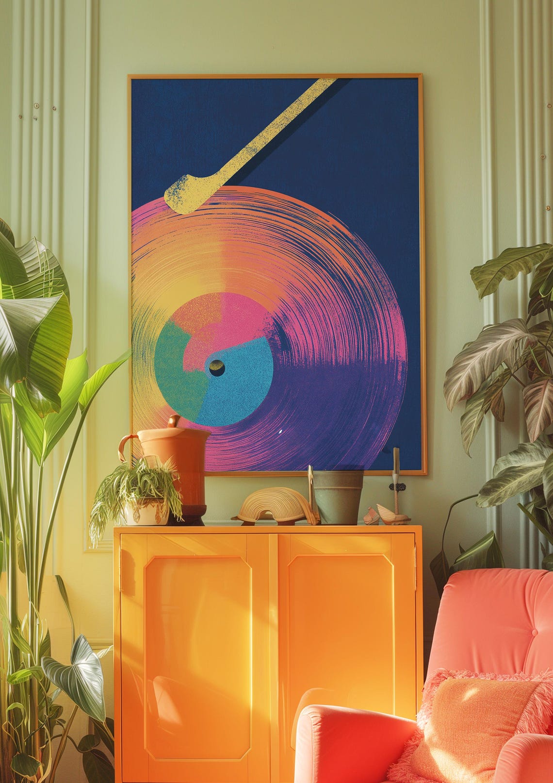 Colorful Vinyl Record Music Lover Retro Gradient Art Wall Poster - Image 3
