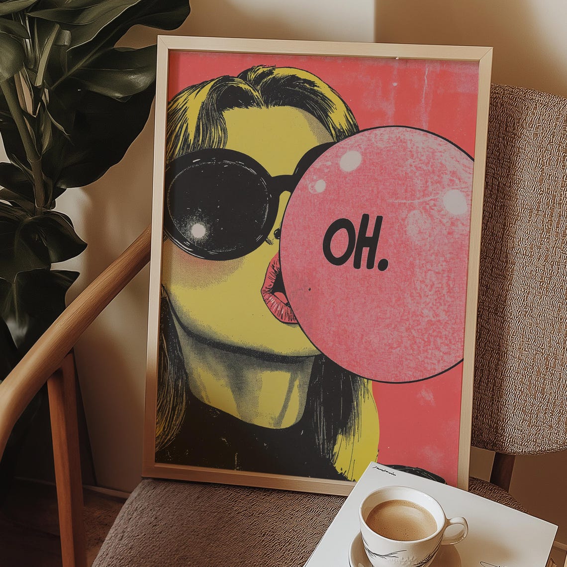 Pop Art Bubblegum Girl Print Retro Comic Style Poster - Image 4