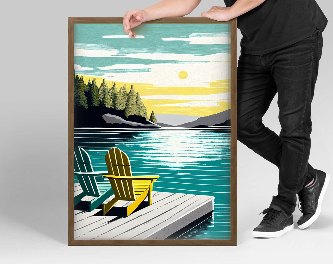 Adirondacks Vintage Print, Rustic Great Outdoors Poster - Image 5