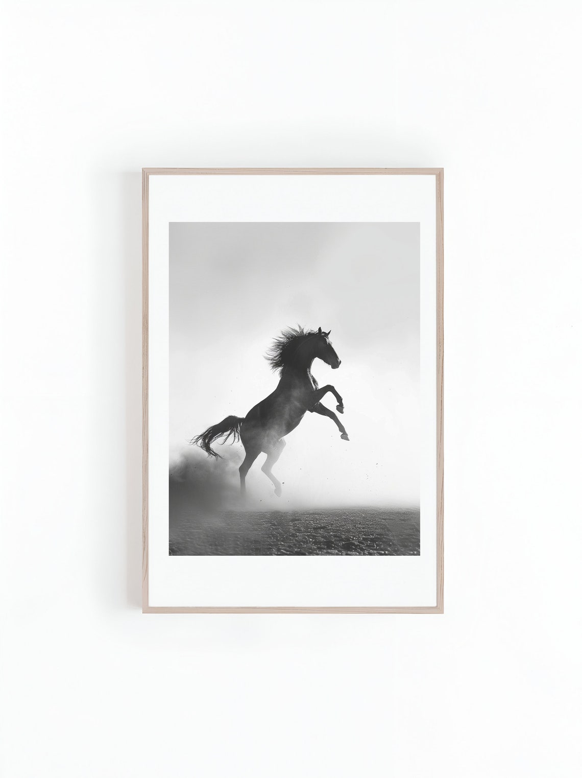 Horse Rearing Up, Action Photo Print