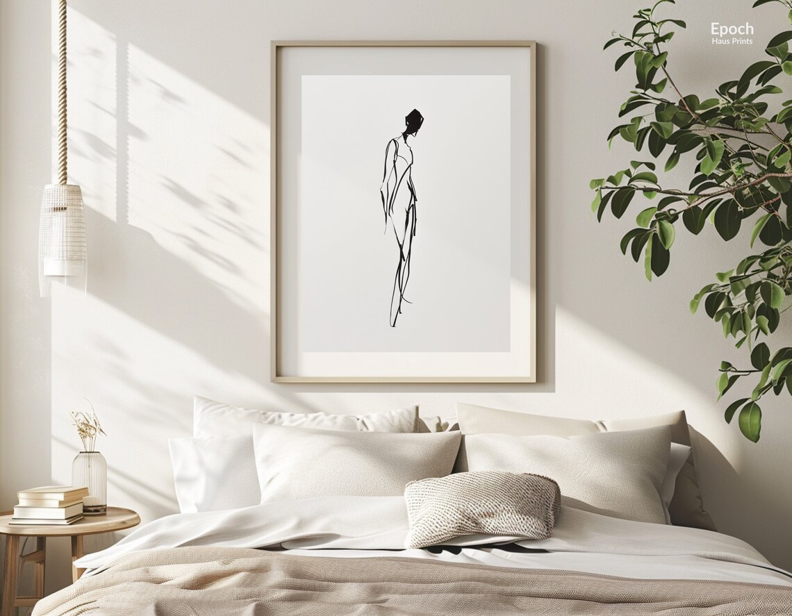 Abstract Woman Stencil Line Art, Minimalist Print - Image 2