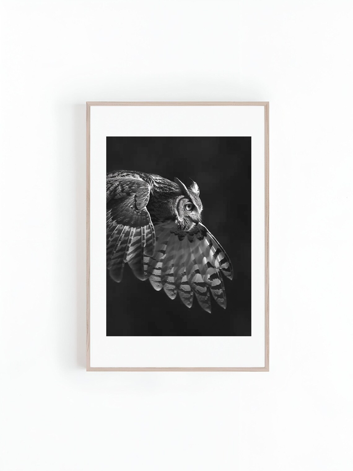 Owl In Flight, Cute Animal Photo Poster Print