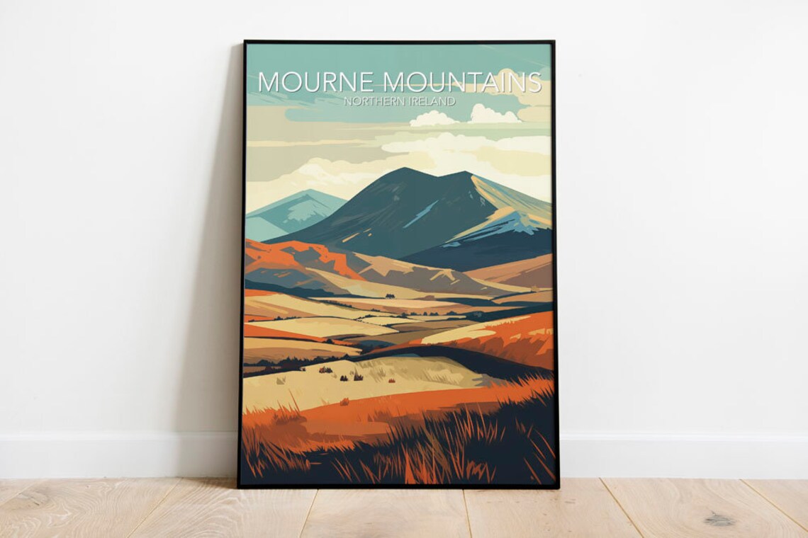 Mourne Mountains Northern Ireland Autumn Landscape Art Poster