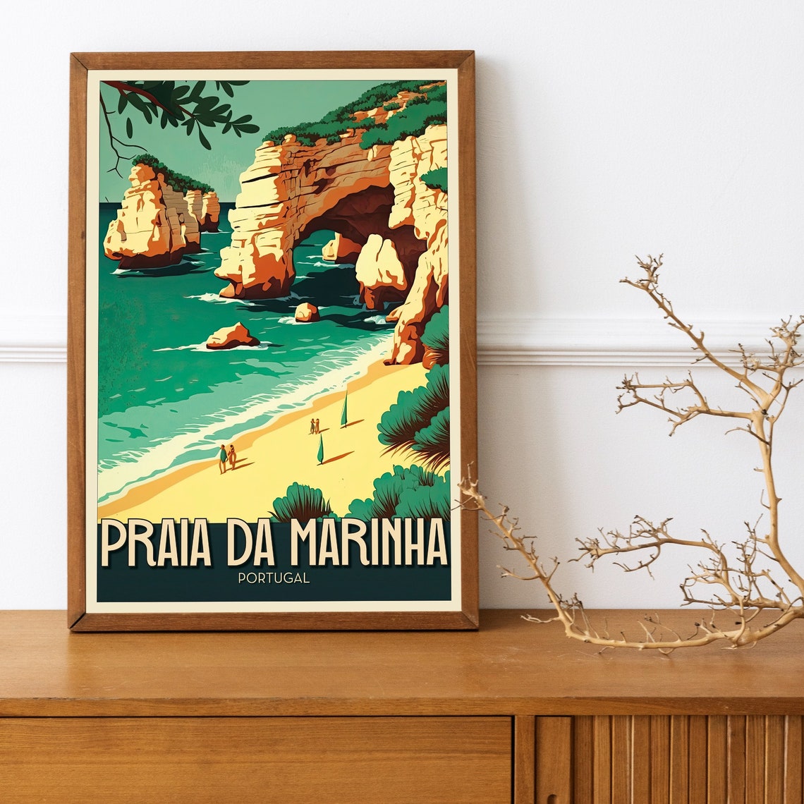 Praia Da Marinha Portugal Golden Algarve Cliffs Beach Poster - Image 2