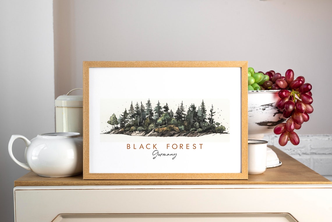 Black Forest Minimalist Ink Print Available In Many Sizes And Finishes - Image 3