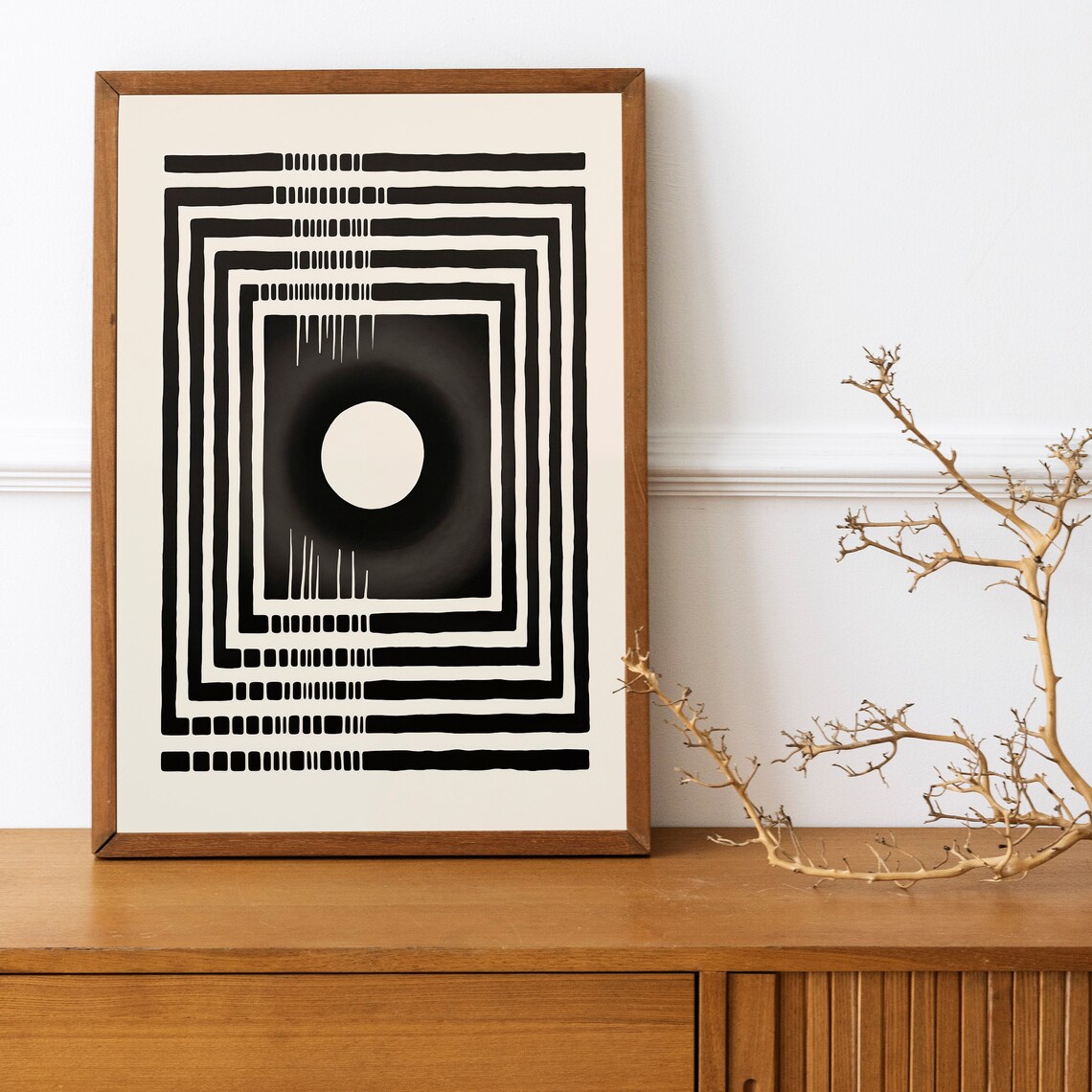 Boho Abstract Art Print, Neutral Modern Poster - Image 3