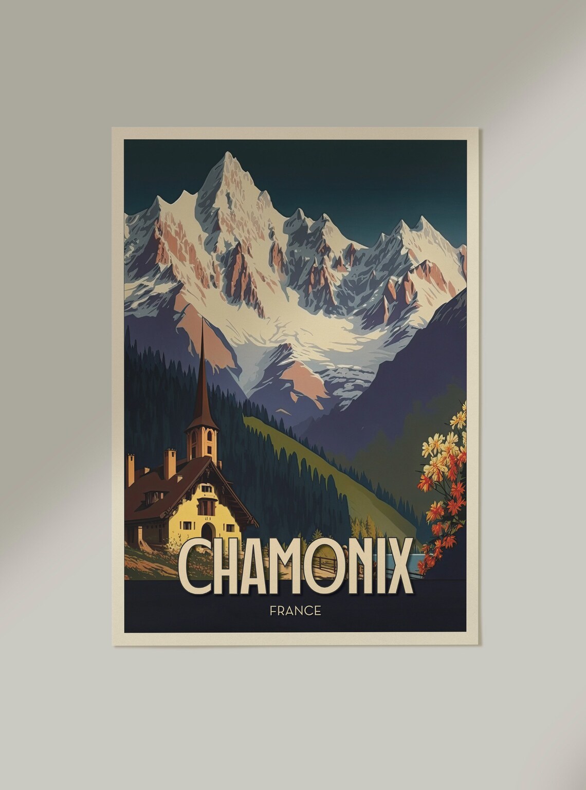 Chamonix Vintage Travel Poster, Mountain Art Print - Image 2