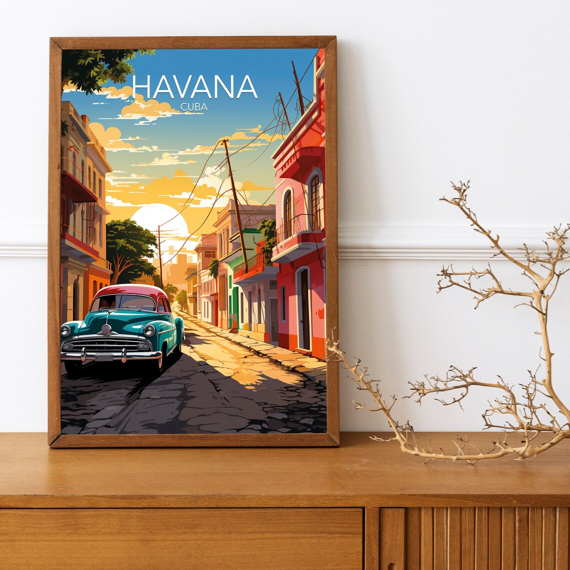 Havana Cuba Modern Poster Print, Latin America