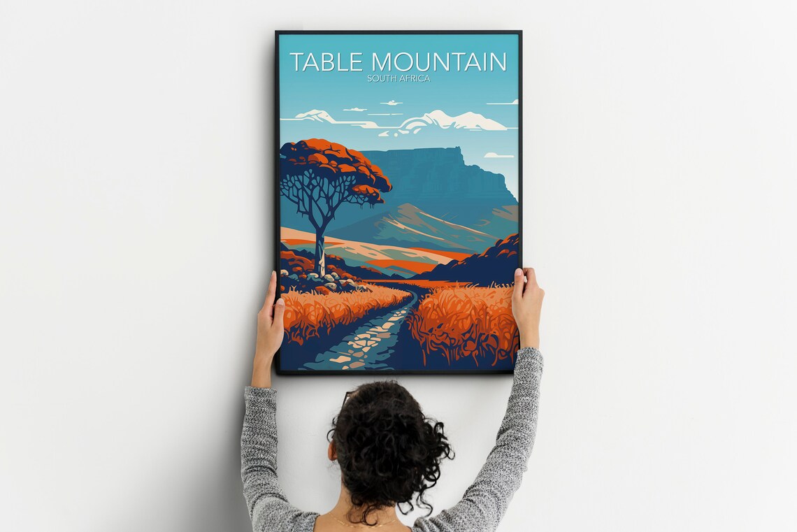 Table Mountain South Africa Art Print Modern Poster Print Available In Many Sizes Or - Image 2