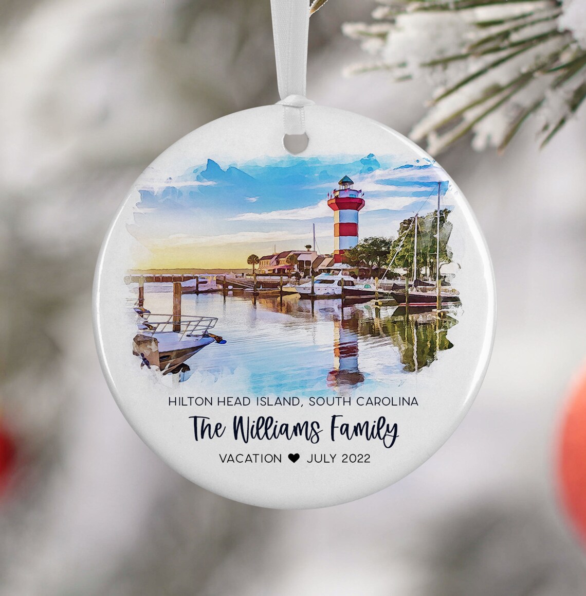 Hilton Island Watercolor Travel Souvenir Art Print