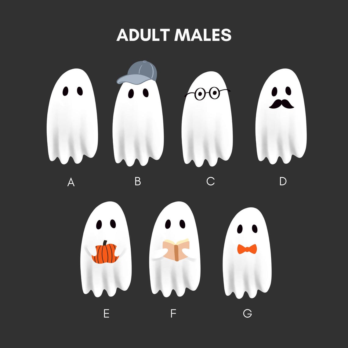 Personalized Halloween Ghost Family Funny Cute Ghosts Poster - Image 2