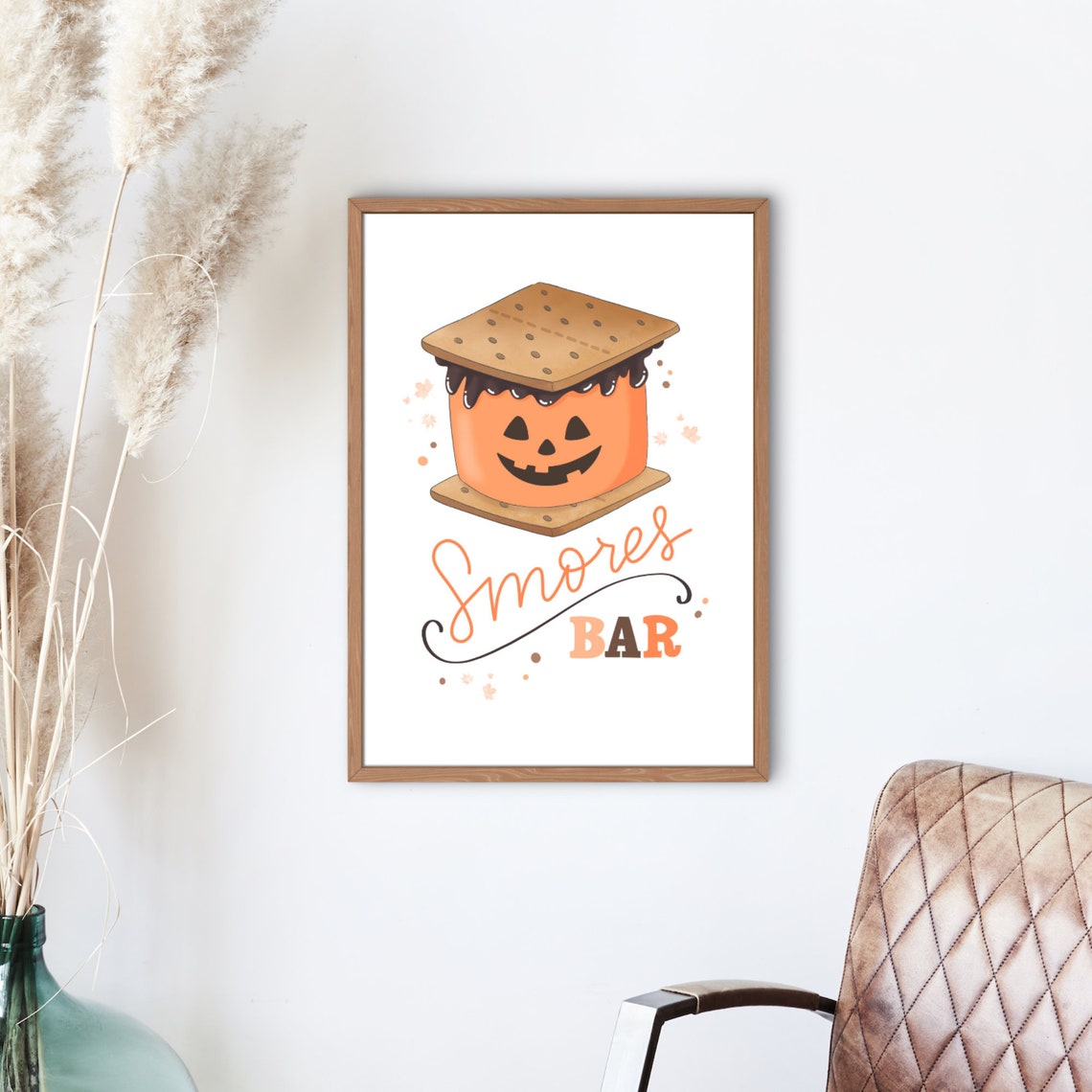 Smores Bar Cute Jack O Lantern Pumpkin Smore Halloween Art Print - Image 2