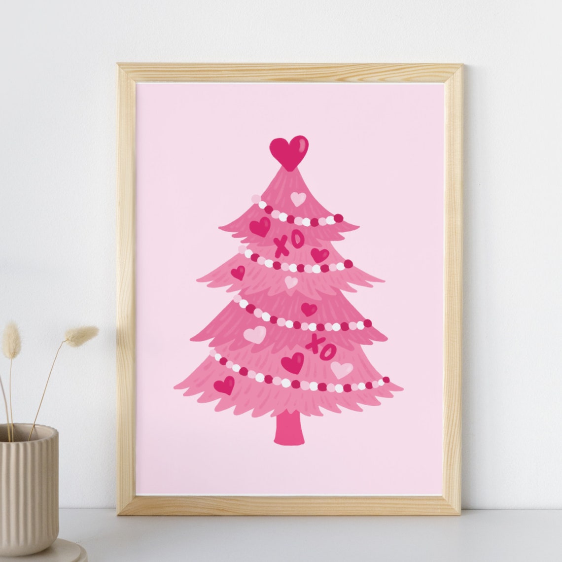 Trendy Valentines Art Vday Wall Art Valentine Tree Design Diy Valentines Day Decor Cute Pink And Red - Image 2