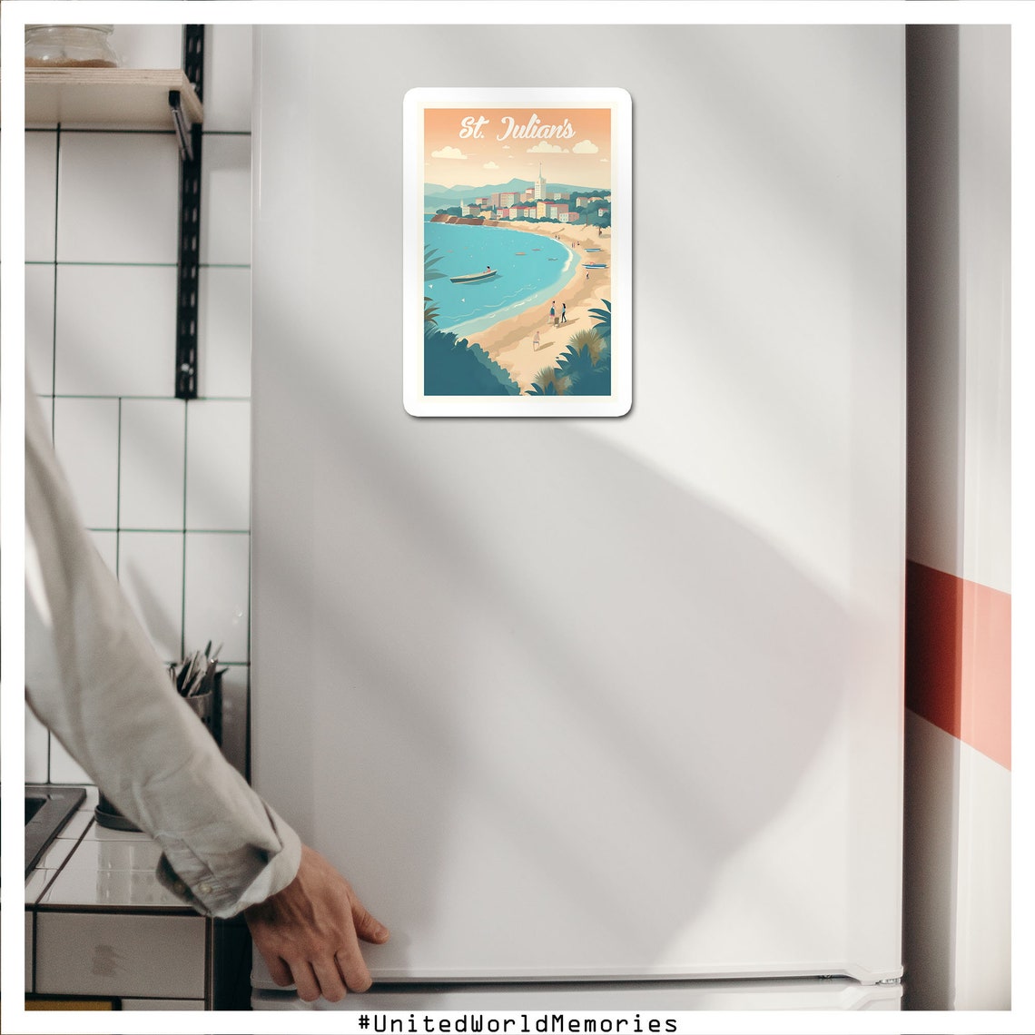 St Julian's Malta Bay Coastal Town Mediterranean Beach Travel Poster - Image 3