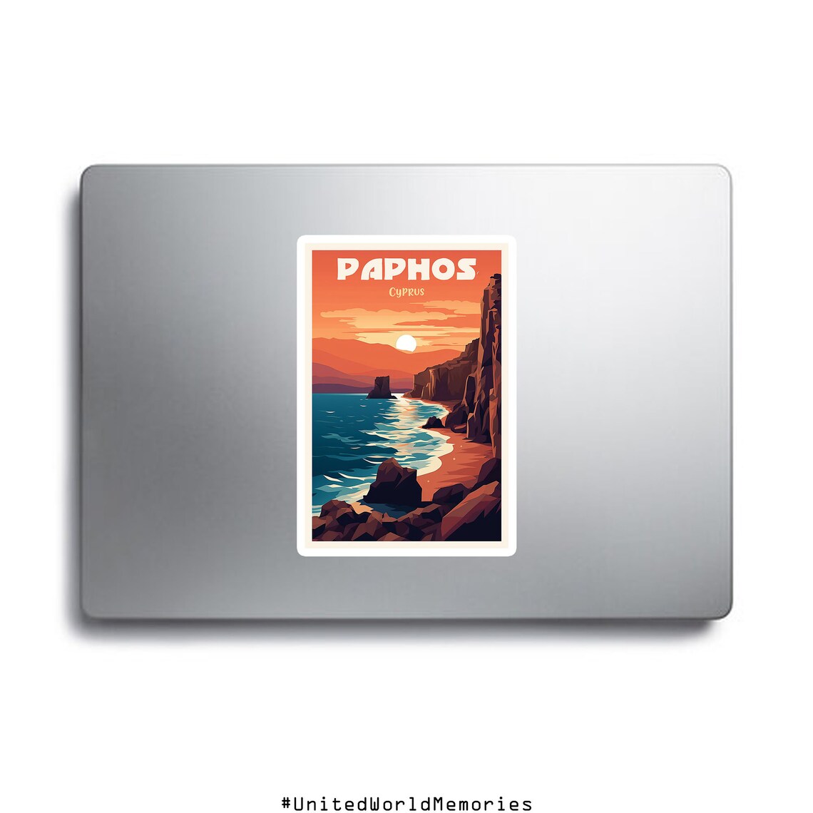 Paphos Aphrodites Rock Travel Poster, Cyprus - Image 2