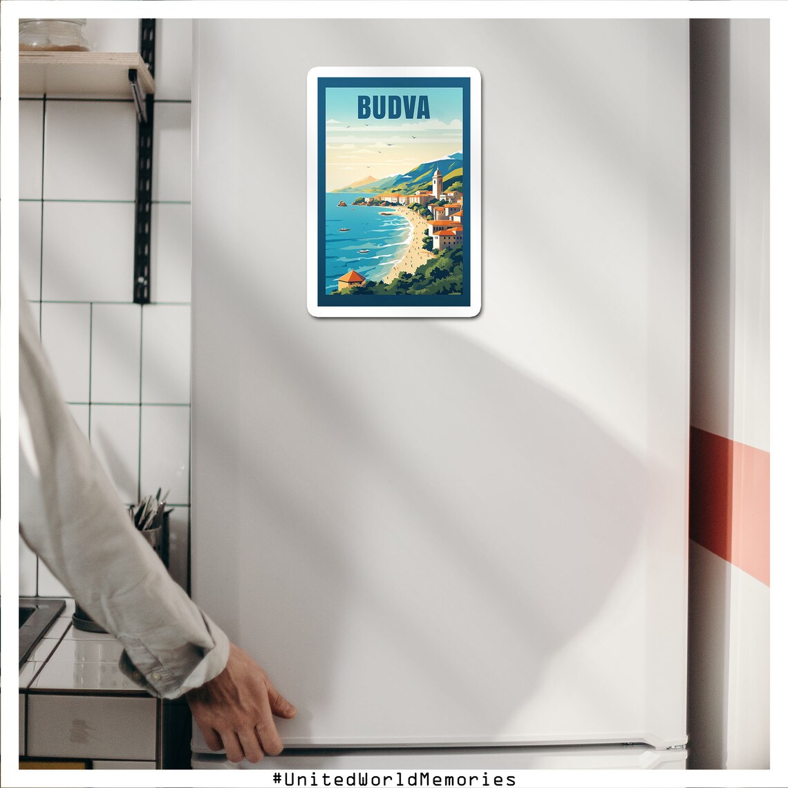 Budva Montenegro Old Town Beach Adriatic Vintage Travel Poster - Image 3