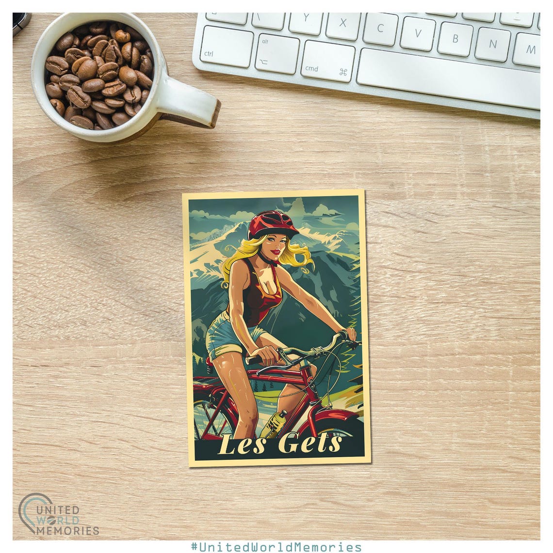 Les Gets Bike Park Pin Up Ride Poster Mountain Bike Poster France Bike Park Print - Image 2