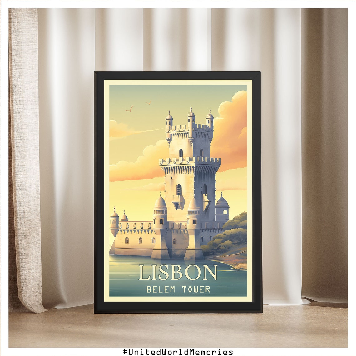 Lisbon Belem Tower Poster Lisbon Travel Poster Portugal Poster Lisbon Wall Art Lisbon Gifts Lisbon Portugal Poster Lisbon Print - Image 5