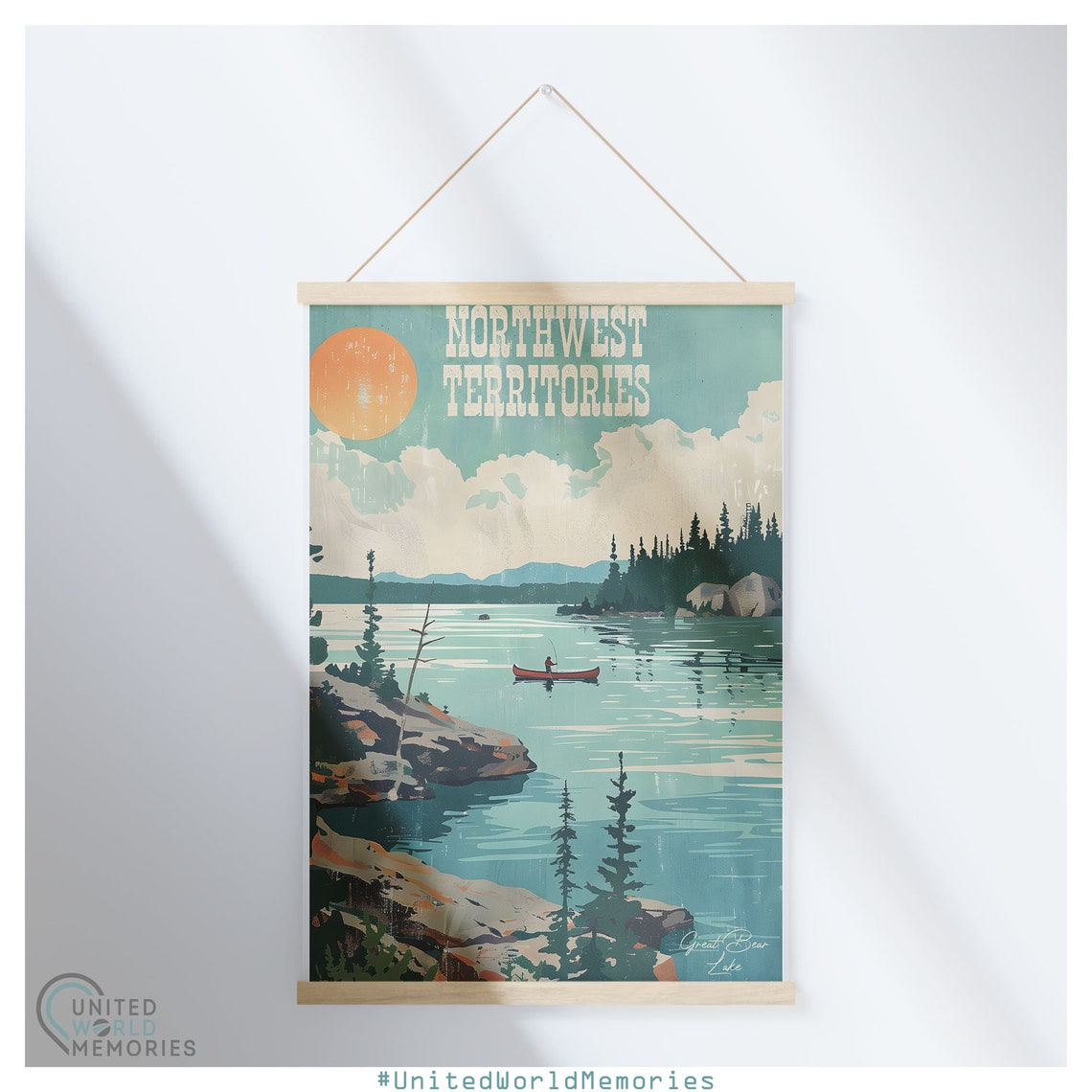 Northwest Territories Great Bear Lake Poster Nt Canada Vintage Retro Print Nature Lovers Gift - Image 5