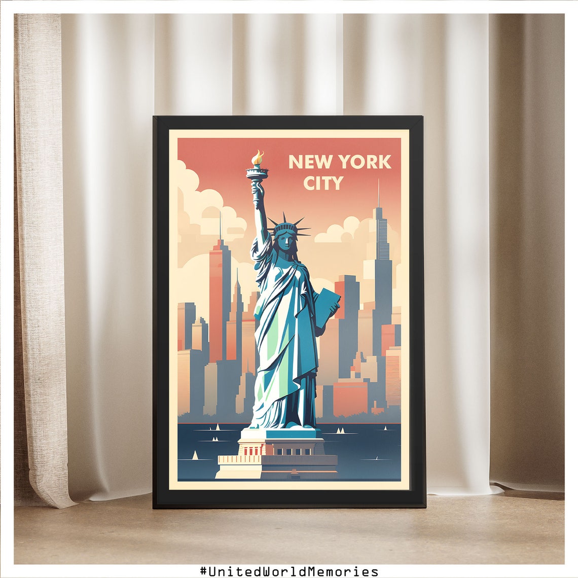 New York City Liberty Poster New York Travel Poster United States Poster New York Vintage Retro Print Us Wall Art Nyc Poster - Image 5