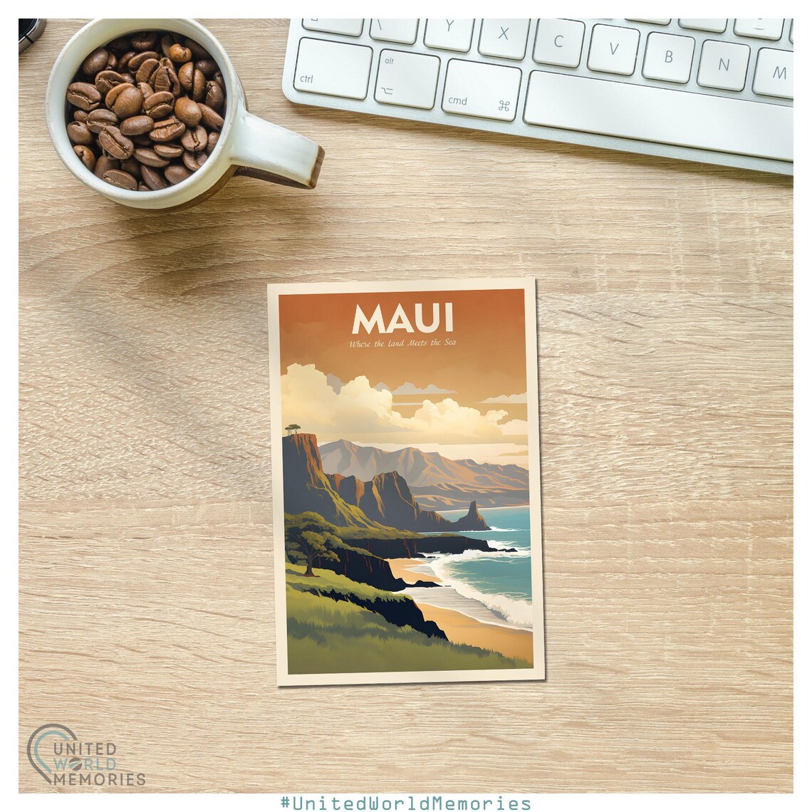 Maui Coastline Majesty Travel Poster, Hawaii