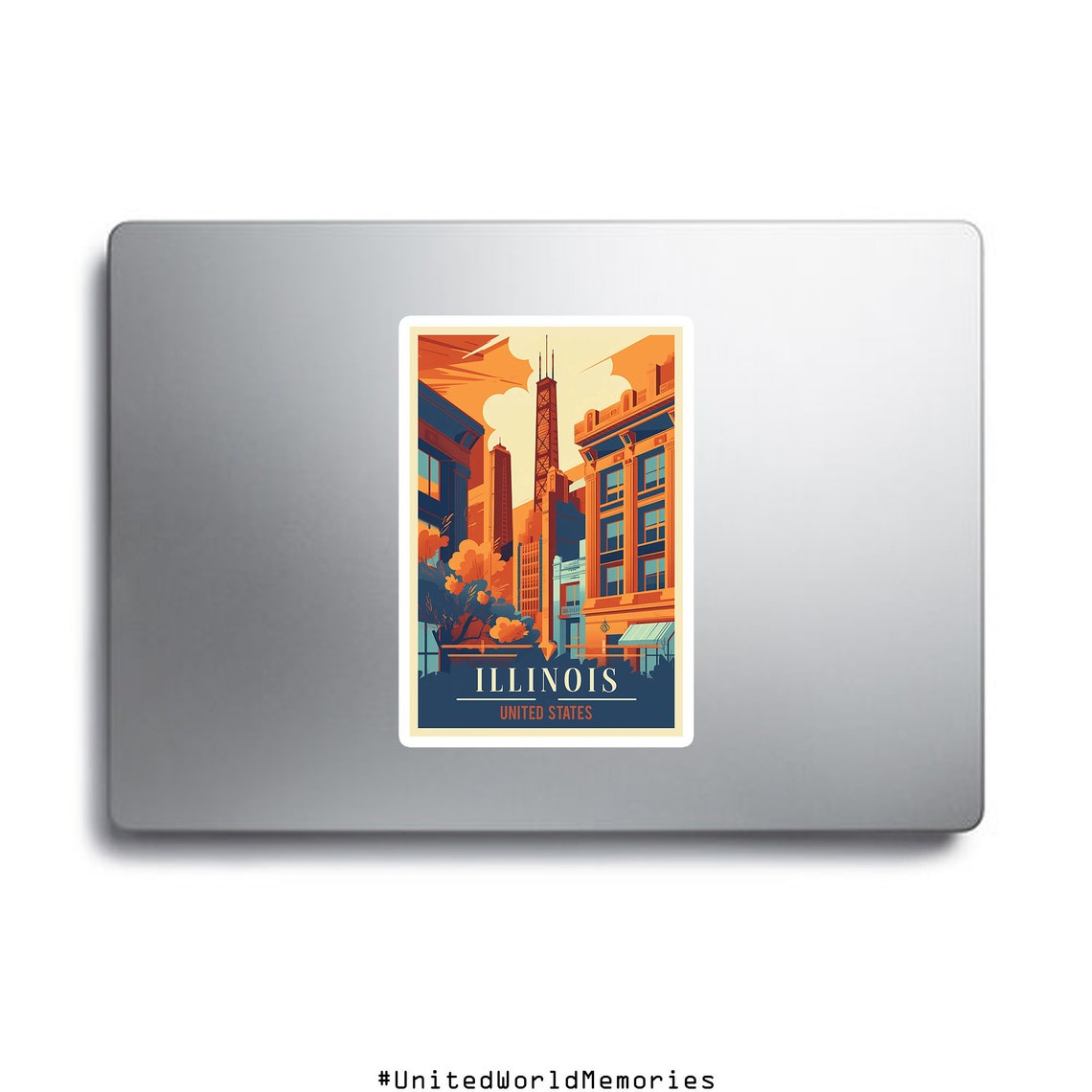 Illinois Chicago Downtown Skyline Sunset Street Scene Poster - Image 3