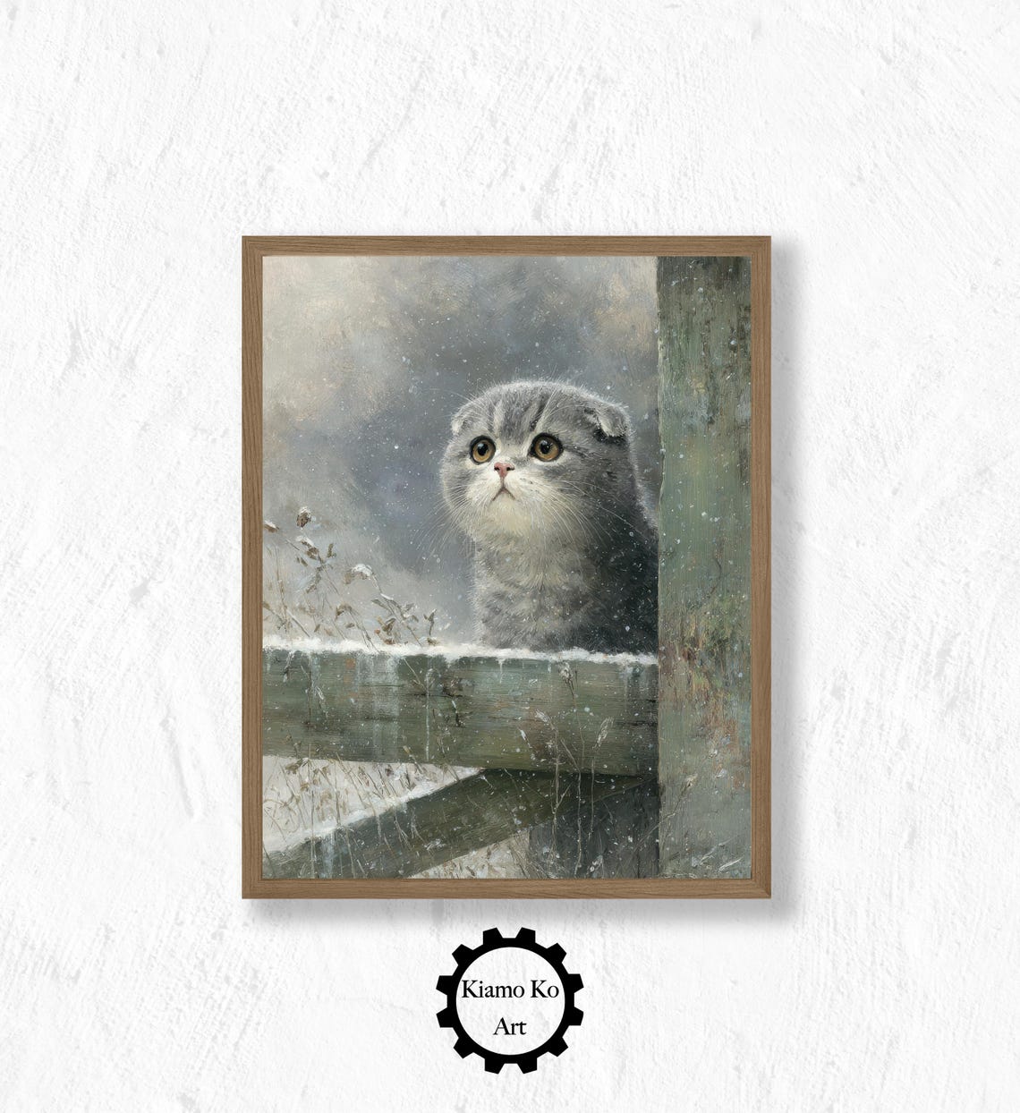 Brown and White Cat Gazing Out of a Sunlit Window at Home Poster