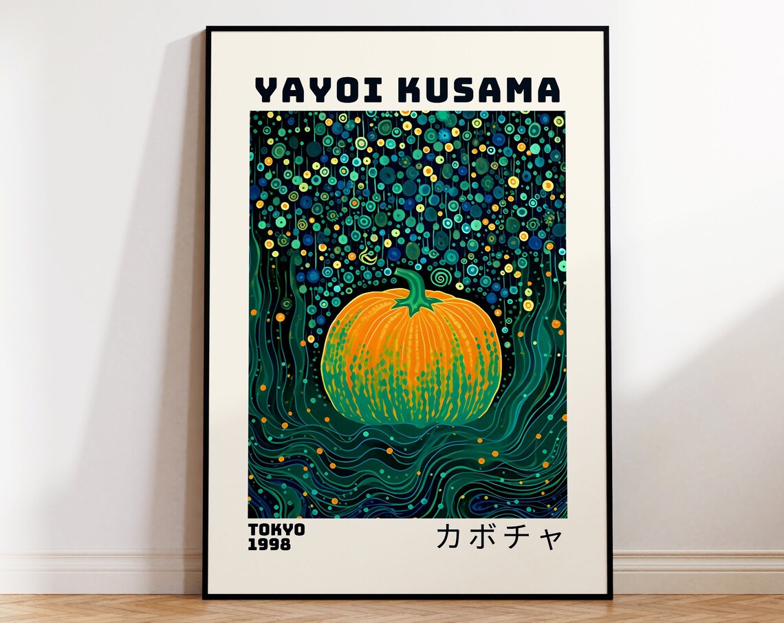 Yayoi Kusama Orange Pumpkin Tokyo 1998 Kabocha Exhibition Poster