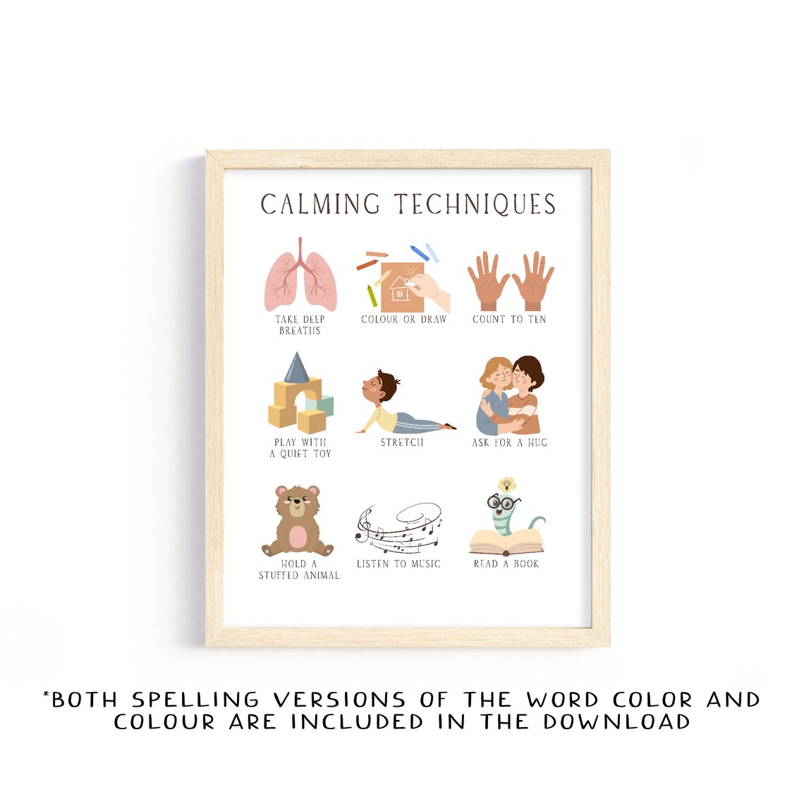 Calming Techniques Montessori Boho Classroom Poster - Image 2