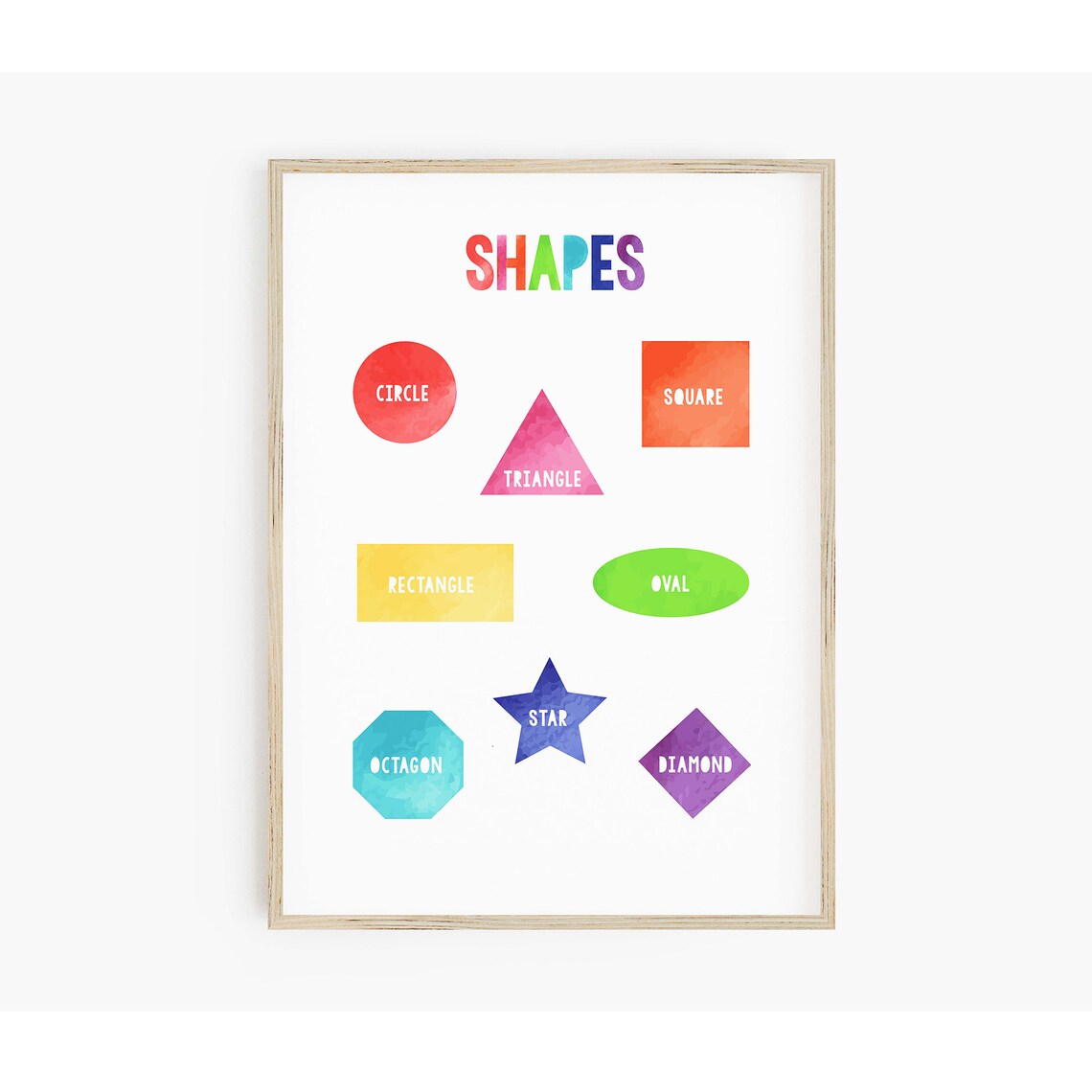 Instant Shapes Educational Poster for Kids, Rainbow