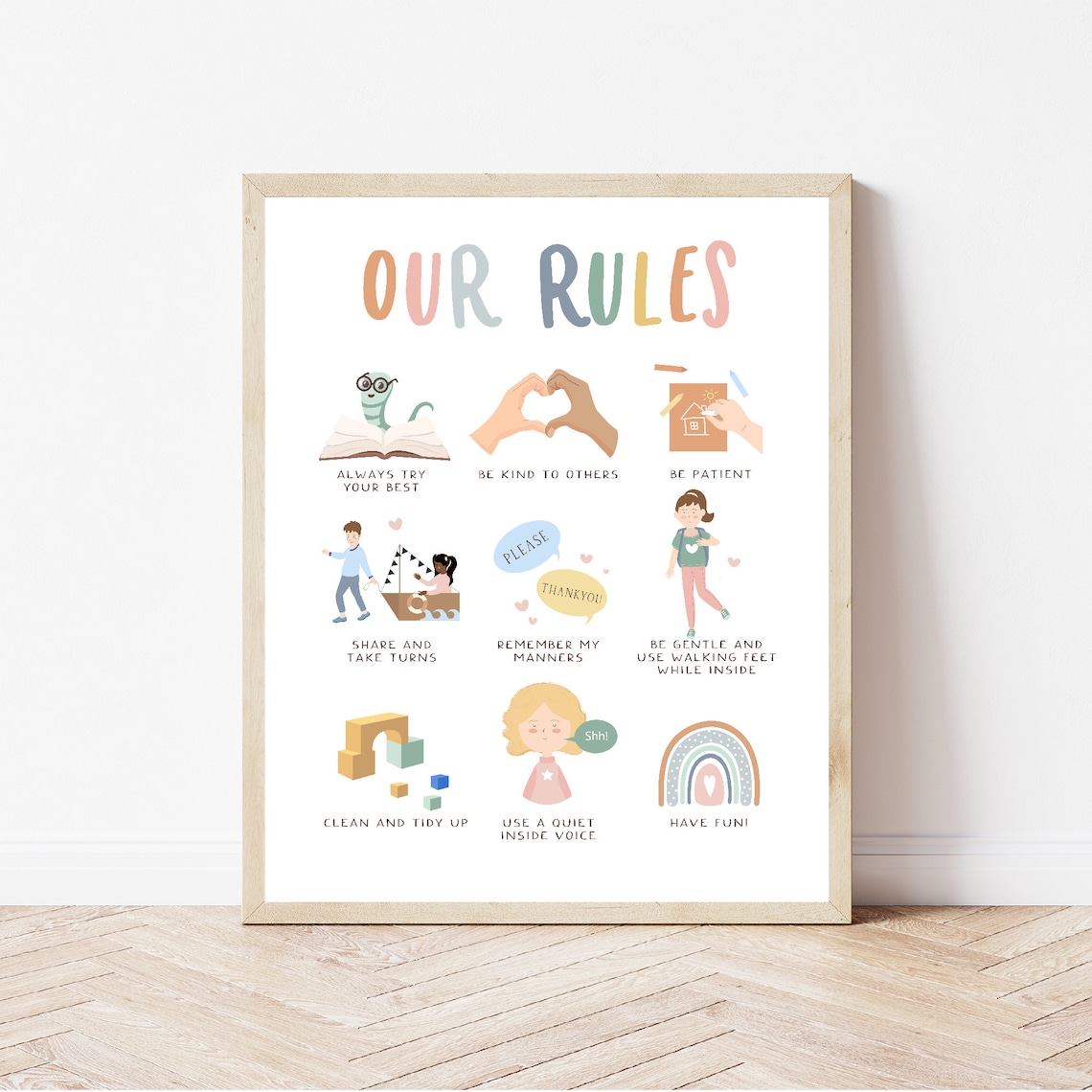 Classroom Rules Kid Behaviour Poster, Montessori Decor - Image 2