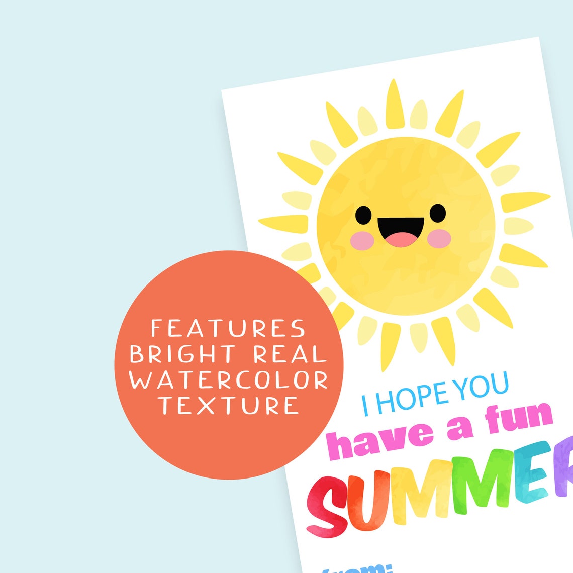 Smiling Sun Have A Fun Summer Gift Tags Teacher Class Gift Print - Image 3