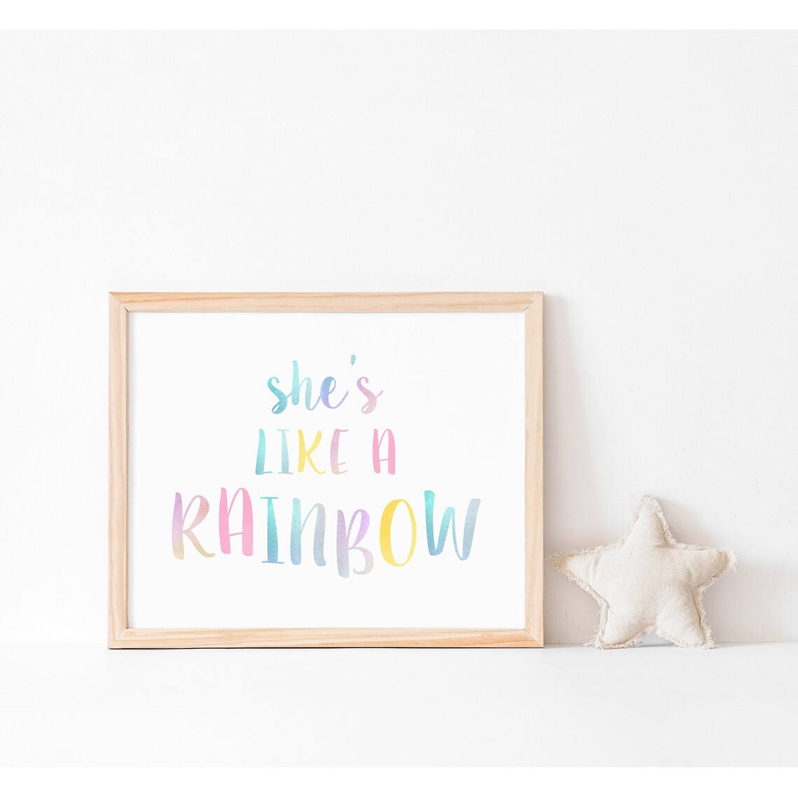 She's Like A Rainbow Quote Art Print, Girls Room Decor - Image 2