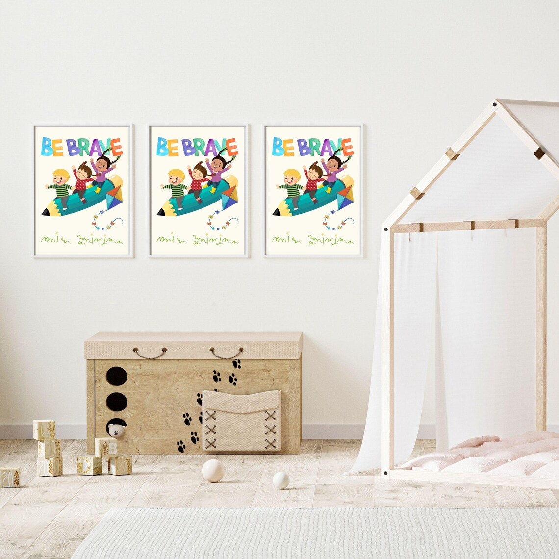 Be Brave Whimsical Inspirational Kids Wall Art - Image 5