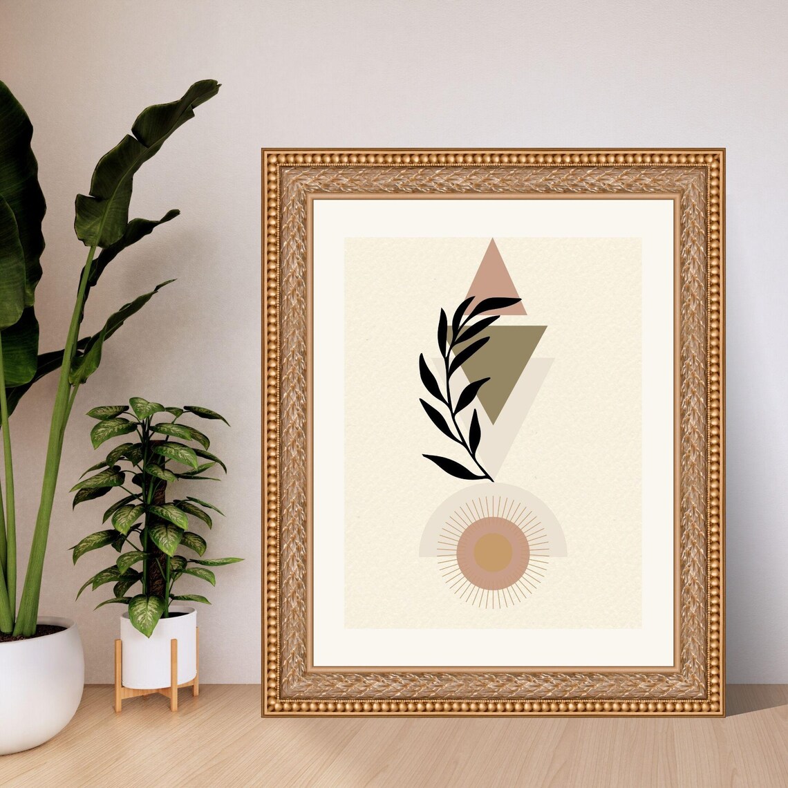 Boho Minimalist Leaf Design, Room Decor Art Print - Image 4