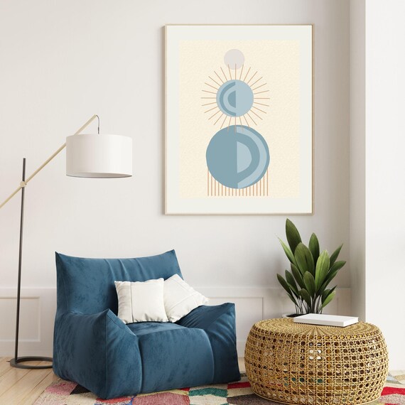 Abstract Boho Art Print, Organic Shapes