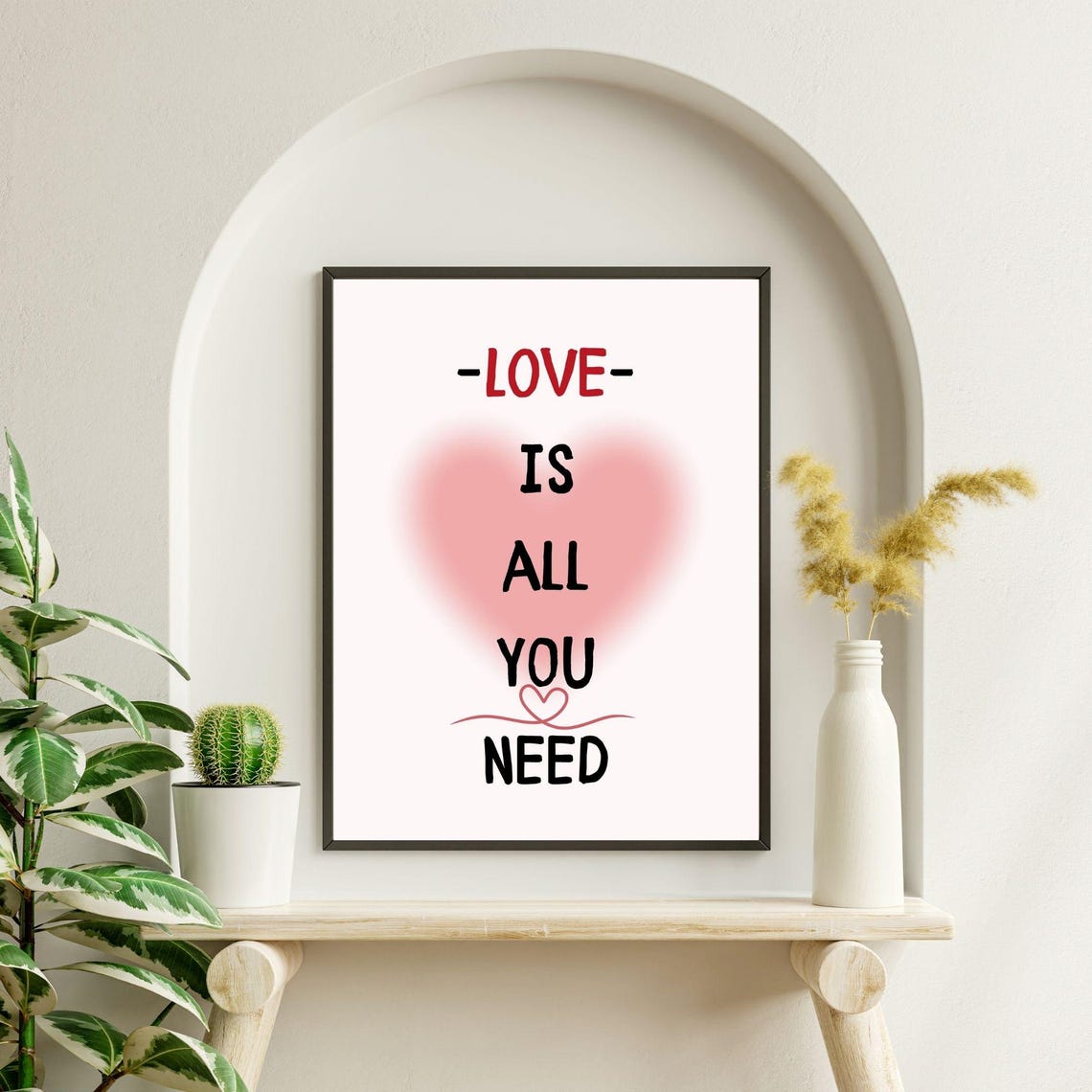 Love Is All You Need Red Heart Minimalist Romantic Typography Poster - Image 4