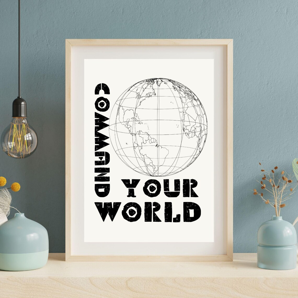 Command Your World Motivational Minimalist Art Print - Image 5
