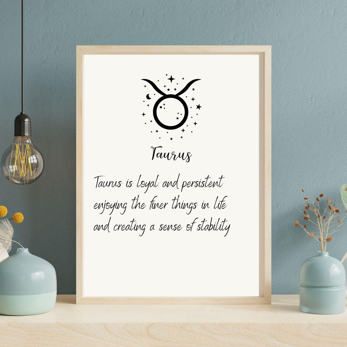 Taurus Zodiac Sign, Minimalist Art Print