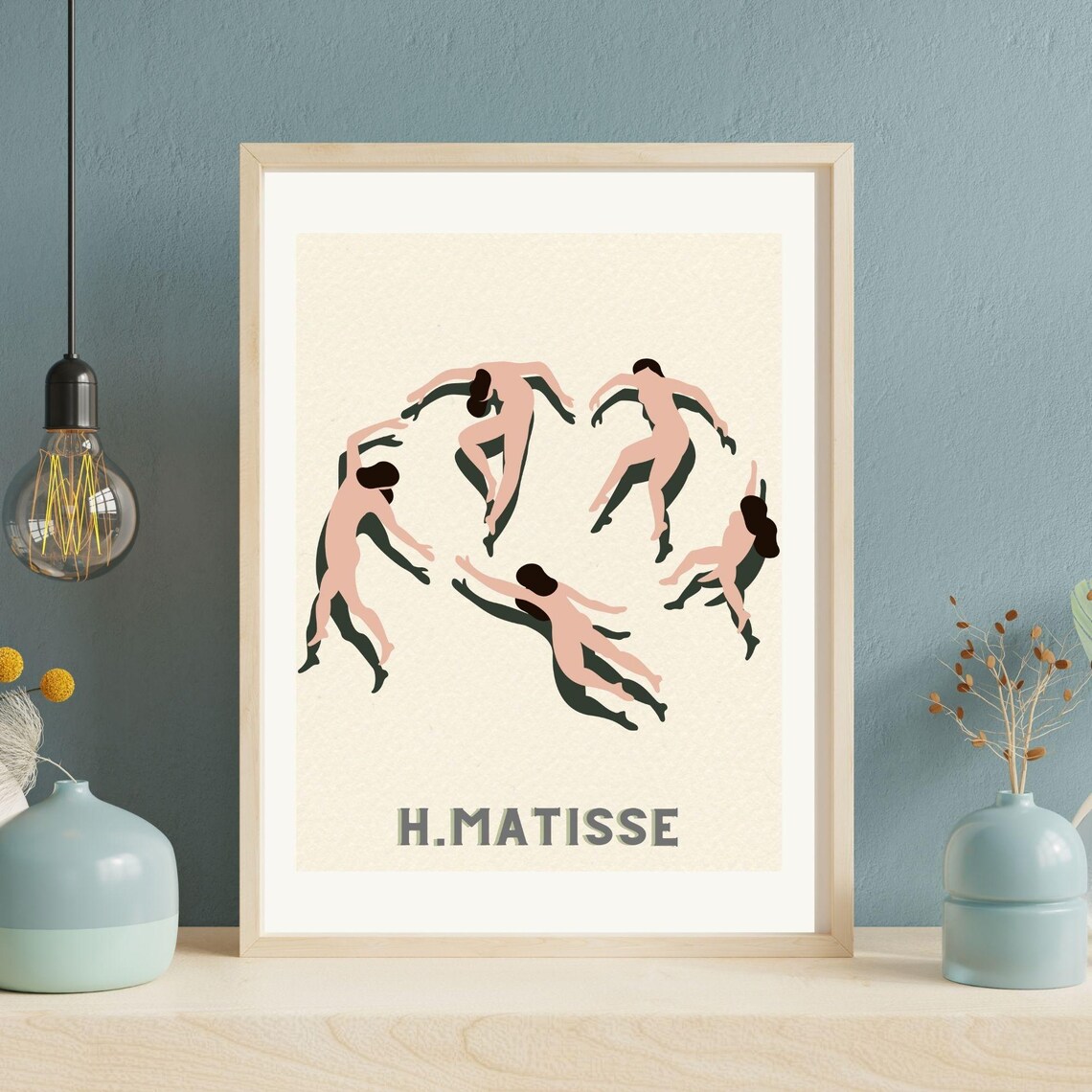 Matisse Inspired Dancing Figures, Minimalist Art Print