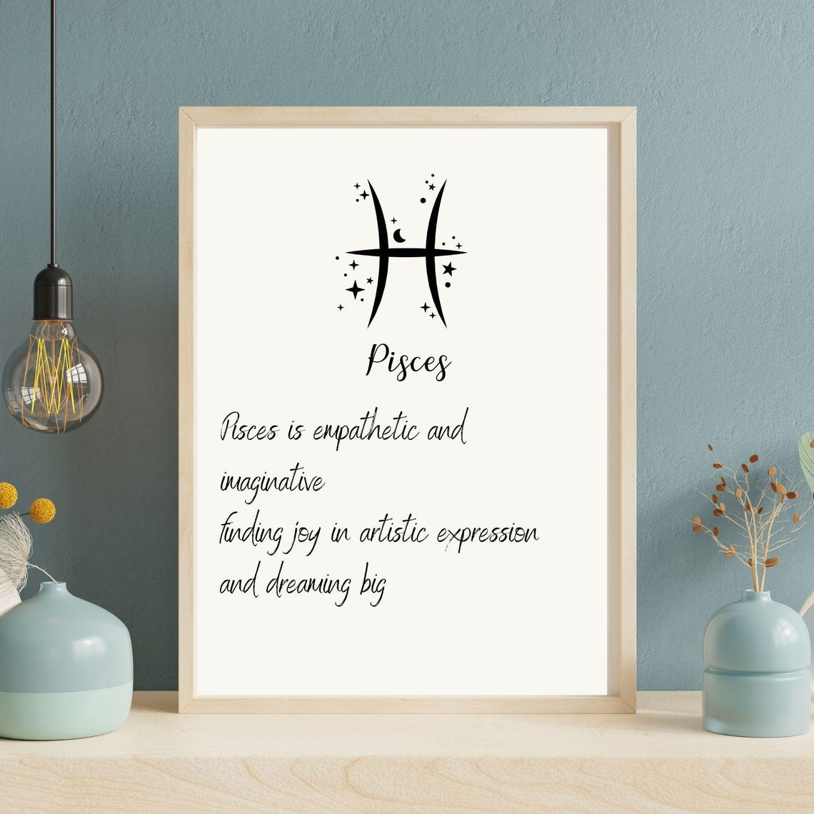 Pisces Zodiac Sign Minimalist Art Print
