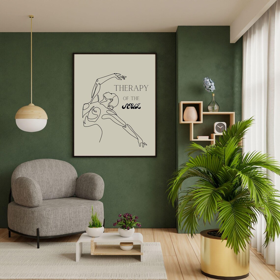 Therapy Of The Soul Minimalist Wall Art With Dancing Woman Dance Lovers Art Woman Art Feminine Wall Poster - Image 6